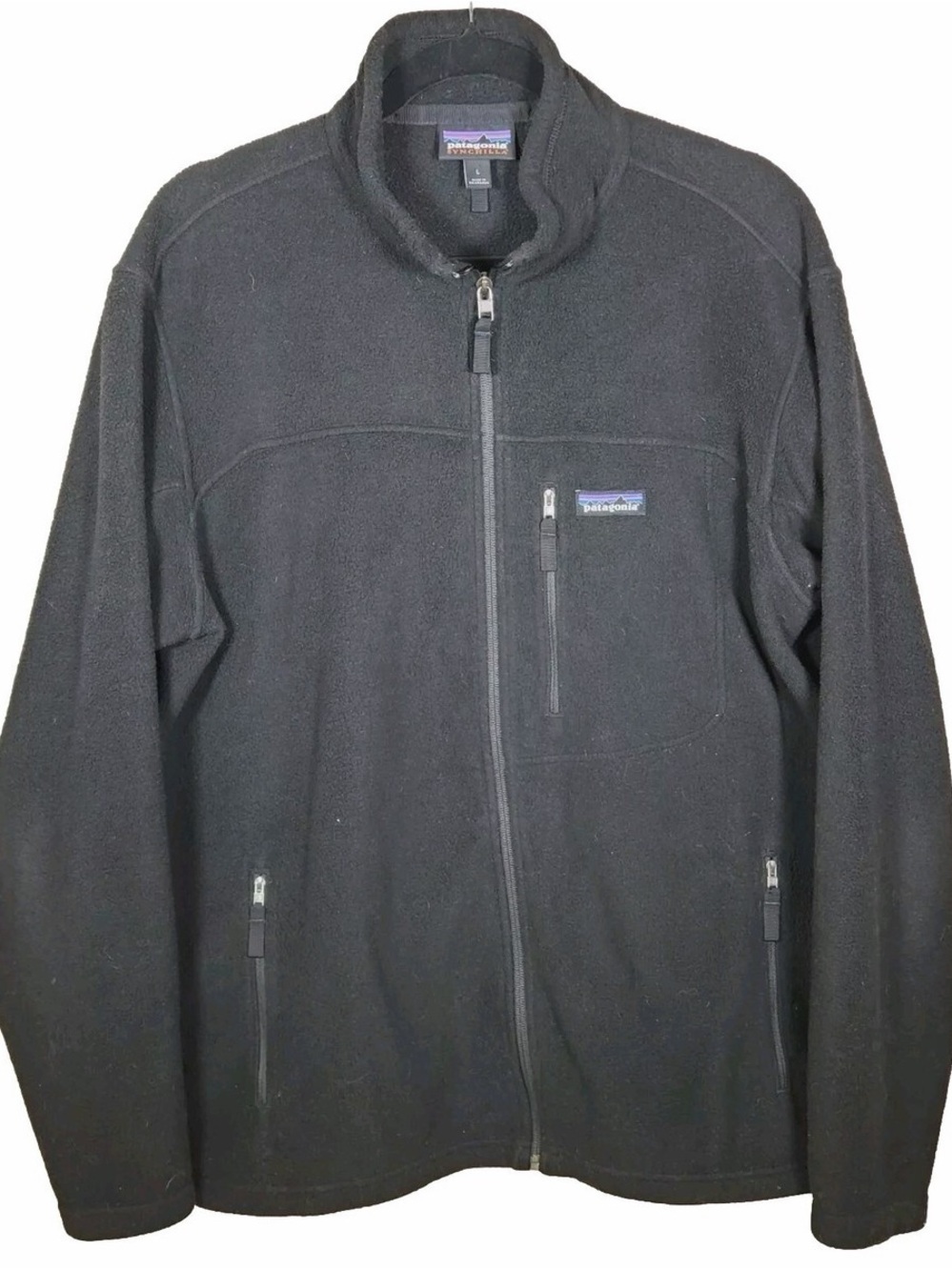 Patagonia Classic Synchilla Fleece Jacket Full Zip Black Men’s Size L Large